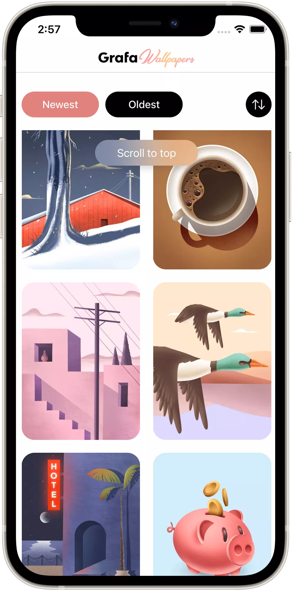 Grafa Wallpapers App Screen
